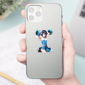 Sticker Anime Powerlifter en Vêtements de sport (Téléphone)