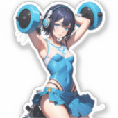 Sticker Anime Powerlifter en Vêtements de sport (Recto)