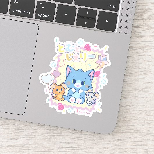 Sticker Anime Tom et Jerry Strawberry Fun (Détail)