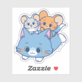 Sticker Anime Tom, Jerry et Tuffy (Feuille)