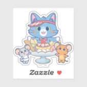 Sticker Anime Tom, Jerry et Tuffy Dessert Parlor (Feuille)