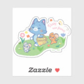 Sticker Anime Tom, Jerry et Tuffy Picnic (Feuille)