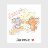 Sticker Anime Tuffy et Jerry Cheese au fromage (Feuille)