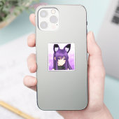 Sticker Anime violette fille avec des oreilles Fox (Téléphone)