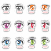 Sticker Anime yeux fille (Devant)