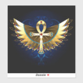 Sticker Ankh or avec ailes (Feuille)
