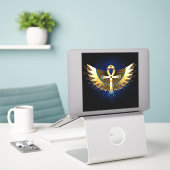 Sticker Ankh or avec ailes (Ordinateur portable sur le bureau)