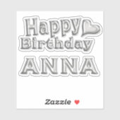 Sticker Anna Happy Birthday (Feuille)