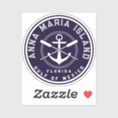 Sticker Anna Maria île Floride Marine Oars Ancre (Feuille)