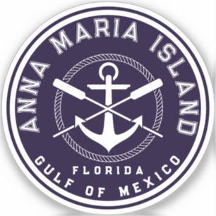 Sticker Anna Maria île Floride Marine Oars Ancre