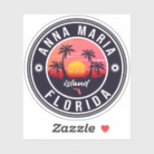 Sticker Anna Maria île Floride Plage Retro Souvenir 60s (Feuille)