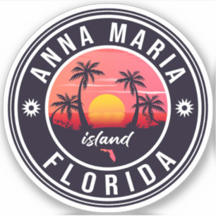 Sticker Anna Maria île Floride Plage Retro Souvenir 60s