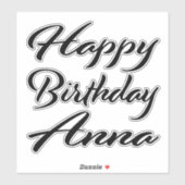 Sticker Anna Nom Prénom Anniversaire de la Broderie noire (Feuille)