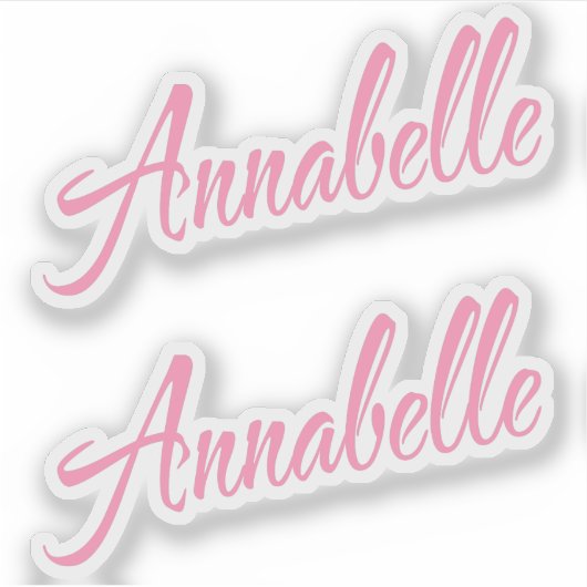 Sticker Annabelle nom rose cursive x2 (Devant)