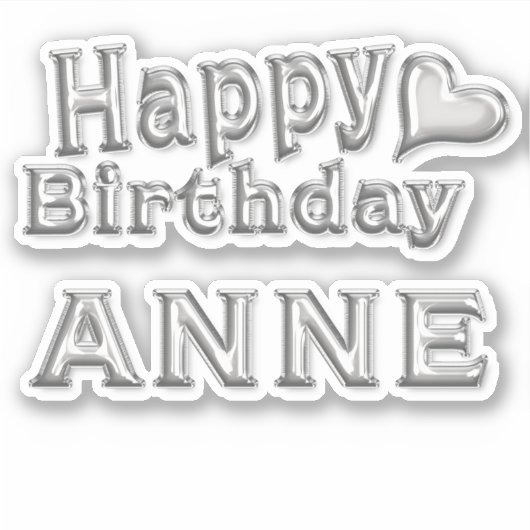 Sticker Anne Happy Birthday (Devant)
