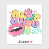 Sticker Anneau Pop aux Lèvres Bébé Rétro Coloré 90's (Feuille)