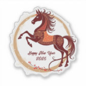 Sticker Année du Cheval 2026 couleur Brown (Devant)
