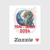 Sticker Année du Dragon 2024, Dragon chinois (Feuille)