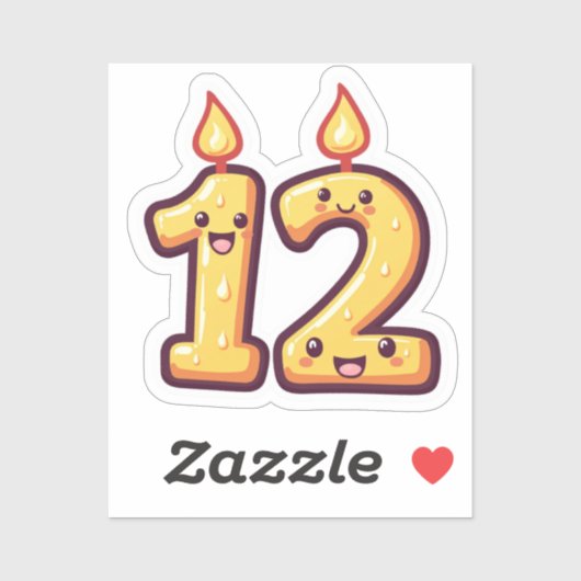 Sticker Anniversaire 12 ans (Feuille)