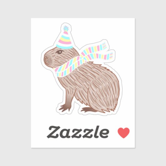 Sticker Anniversaire Capybara (Feuille)