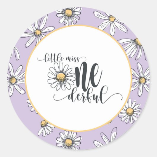 Sticker Anniversaire Daisy - Little Miss ONEderful (Devant)
