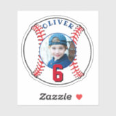 Sticker Anniversaire de enfant du baseball Ball Photo (Feuille)