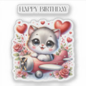 Sticker Anniversaire de Kitten Pilot (Devant)