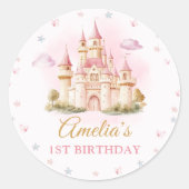 Sticker Anniversaire de la Princesse Magique Rose (Devant)
