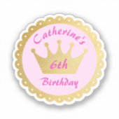 Sticker Anniversaire de la princesse royale rose (Recto)