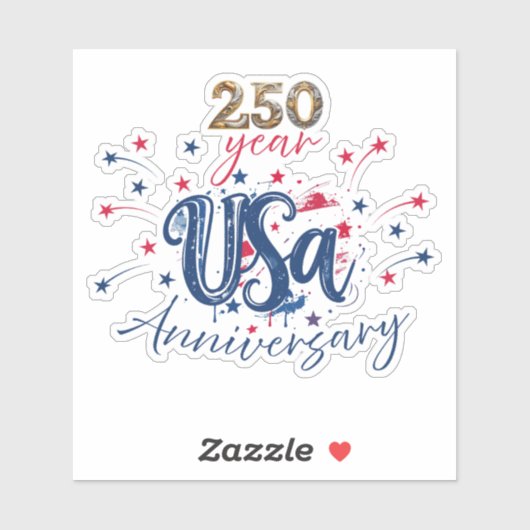Sticker anniversaire des 250 ans des États-Unis (Feuille)