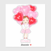 Sticker Anniversaire du ballon d'amour (Feuille)