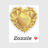 Sticker Anniversaire du Mariage du coeur de la Citrine d'o (Feuille)