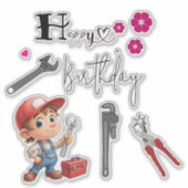 Sticker Anniversaire du plombier (Devant)