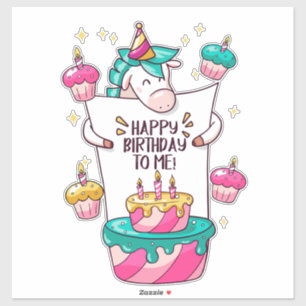 Sticker anniversaire heureux pour moi