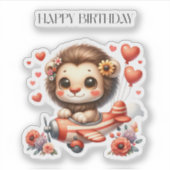 Sticker Anniversaire Lion Pilote (Devant)