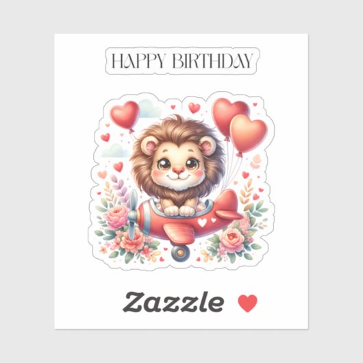 Sticker Anniversaire Lion Volant (Feuille)