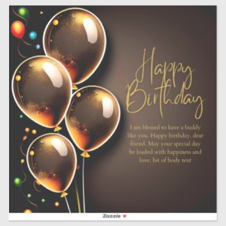 Sticker Anniversaire Noir et Or