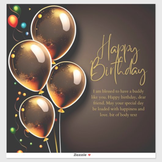 Sticker Anniversaire Noir et Or (Feuille)