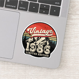 Sticker Anniversaire Rétro 1986 Vintage 40 ans De Plein Ai