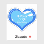 Sticker Annonce Bébé Cœur Bleu (Feuille)