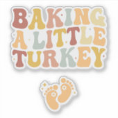 Sticker Annonce de grossesse mignonne avec un petit dindon (Devant)