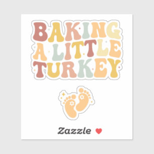 Sticker Annonce de grossesse mignonne avec un petit dindon