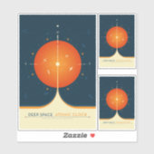Sticker Annonce Sci-Fi, Horloge Atomique Orange, Espace Pr (Feuille)
