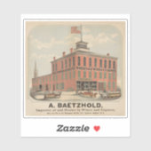 Sticker Annonce Vintage D'Août Baetzhold, Vins & Liqueurs (Feuille)