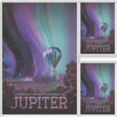 Sticker Annonce Voyage Sci-Fi, Planet Jupiter (Devant)