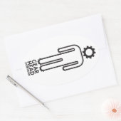 Sticker anonyme en tête d'engrenage (Enveloppe)