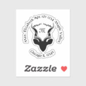 Sticker Antelope Nom Adresse de retour Sticke rond classiq (Feuille)