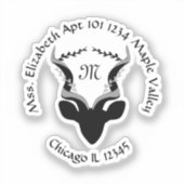 Sticker Antelope Nom Adresse de retour Sticke rond classiq (Recto)