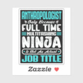 Sticker Anthropologue Titre du travail Profession Scientif (Feuille)