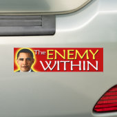 Sticker anti-Obama "L'ennemi à l'intérieur" (En voiture)
